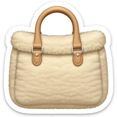 beige sherpa purse sticker
