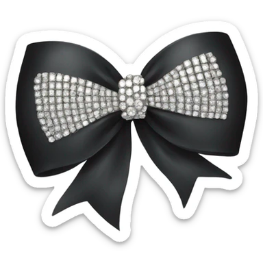 Elegant black bow with rhinestones  sticker