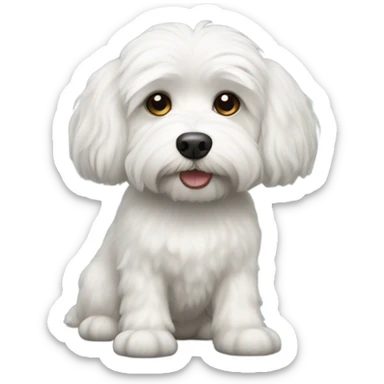 White male havanise dog sticker