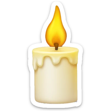 Burning beautiful yellow candle sticker