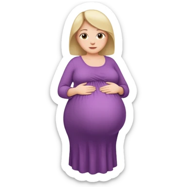 heavily pregnant woman with extra large belly sticker