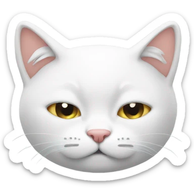 Sleepy cat white sticker