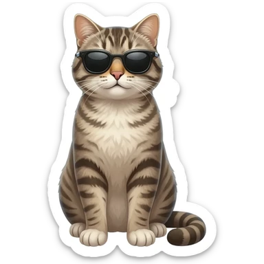 Cat with sunglasses sticker