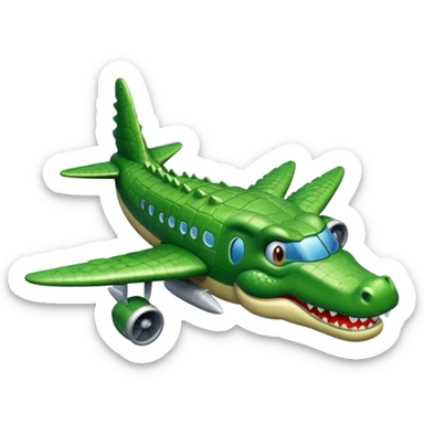 crocodile face and plane sticker