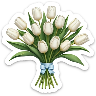 Bouquet of white tulips sticker
