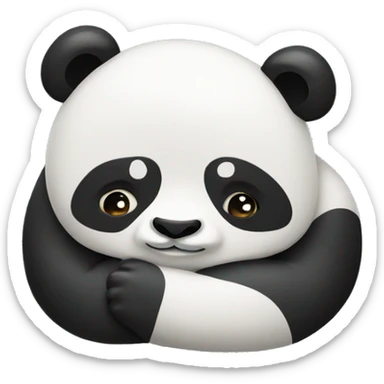 Two pandas hugging sticker