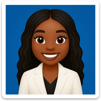 turn the second man in emoji style of the 1st image, match the facial features and match dressing style of the 2nd image, she is wearing white suit sticker