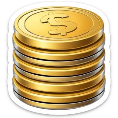 a stack of three coinsa stack of three coins sticker