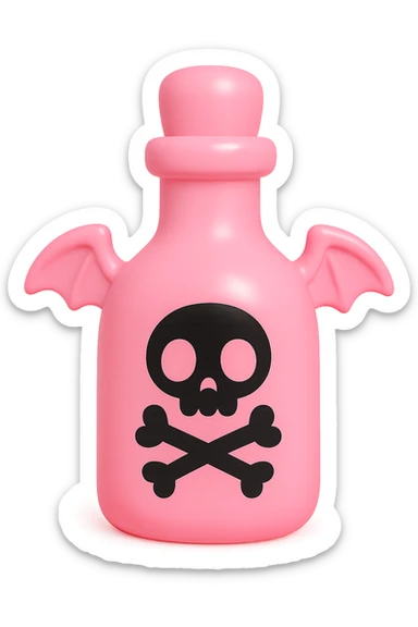 pink goth potion bottle, collectible and gothic sticker
