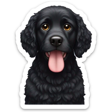 Black Water Dog with a white dot sticker
