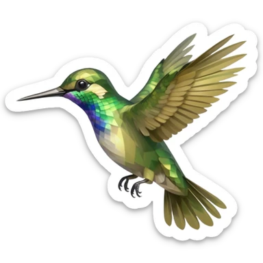 Khaki green kolibri bird flying  sticker