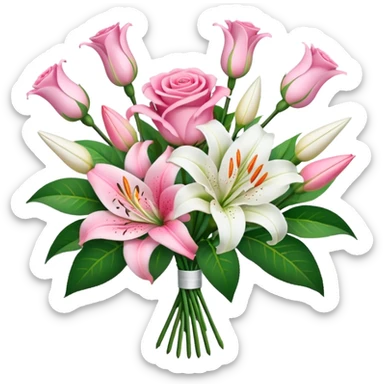 bouquet of flowers pink and white  sticker