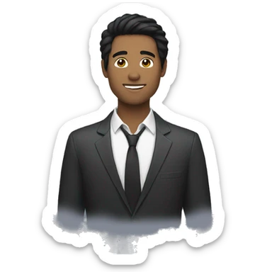 black hair male portrait profile sticker