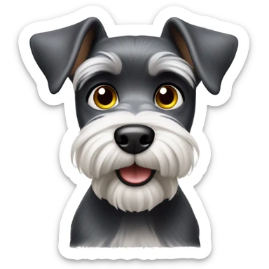 Miniature schnauzer surprised sticker