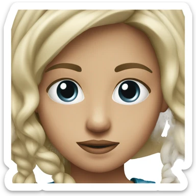 girl with computer blink eye sticker