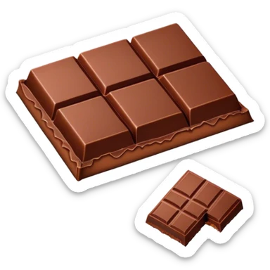 Cartoon-style emoji of a partially unwrapped chocolate bar with a red wrapper and square-segmented brown chocolate sticker