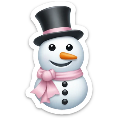 Snowman with a light pink bow sticker