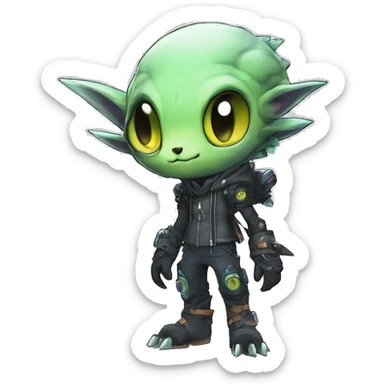 cute cool edgy ethereal alien punk Digimon-Fakemon-animal full body sticker