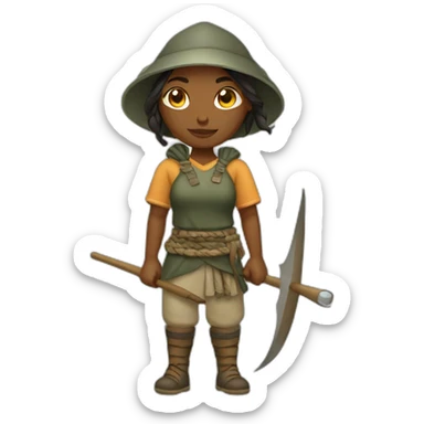 Warrior fisherwoman sticker
