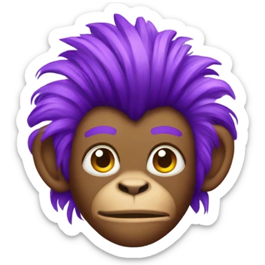 Monkey with a purple mohawk sticker