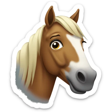 A sad horse sobbing  sticker