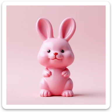 realistic pink candy shaped like a cute bunny, photorealistic style sticker