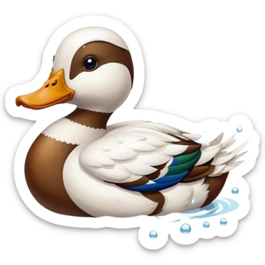 duck swimming sticker