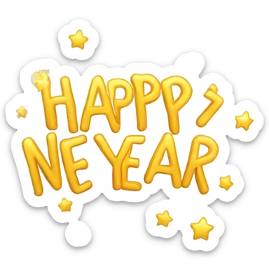Flashing happy new year text sticker