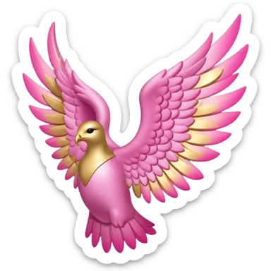 Pink gold wing spirituality sticker