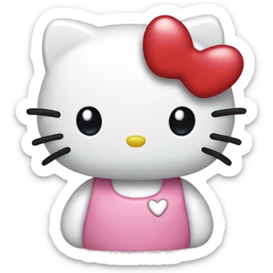 hello kitty with heart sticker