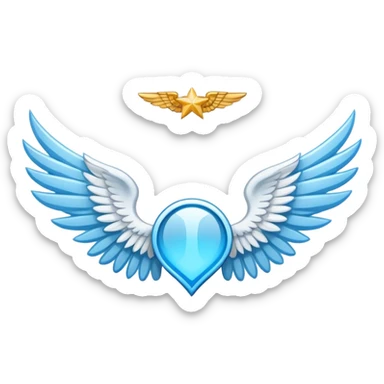 wings emblem holy saint light blue sticker