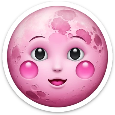 Pink moon sticker