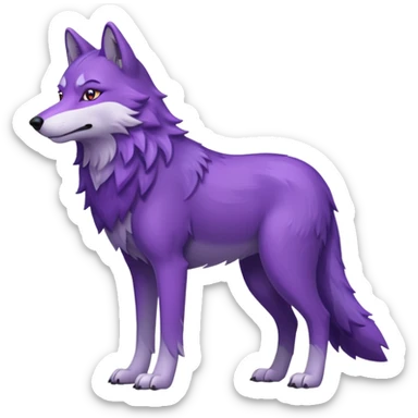 Purple wolf full body  sticker