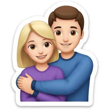 a cute couple hugging sticker