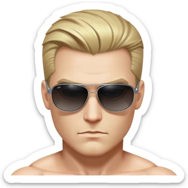 albert wesker shirtless dark sunglasses sticker