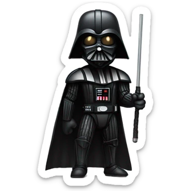 Realistic Darth Vader with a bo staff and a menacing look  sticker