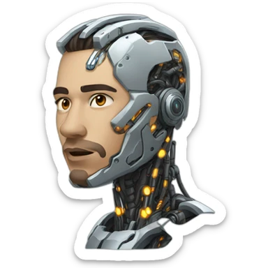 cyborg ca t sticker