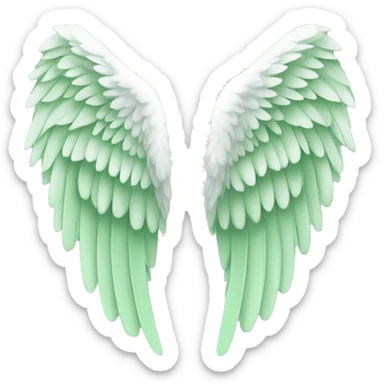 Simple angel wings, light green, mainly white. sticker