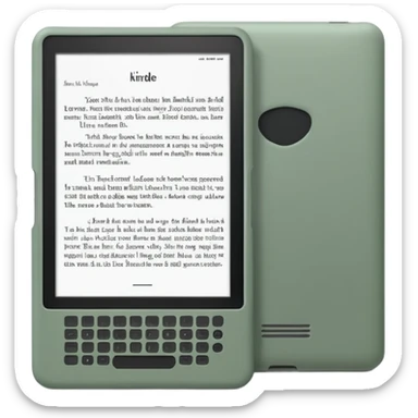 closed kindle e-reader in sage green sticker