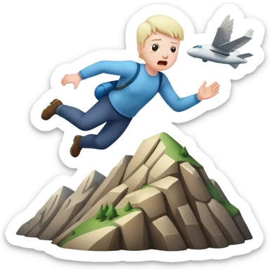 Shitting, farting, flying down the mountain sticker
