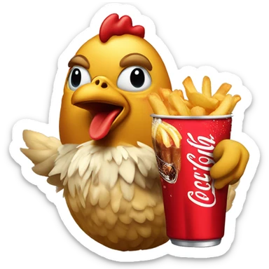 French fríes mc chicken and a coke  sticker