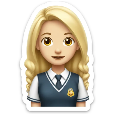 blonde girl with school uniform cute sticker