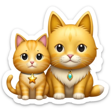 Crea un emoji de una una estrella junto a un gato negro  sticker