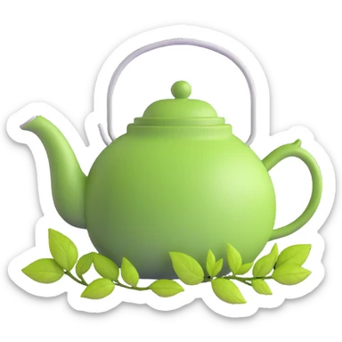 teapot with tea leaves sticker