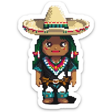 funny Mexican character with a sombrero sticker