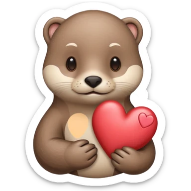 Loutre avec un cœur sticker