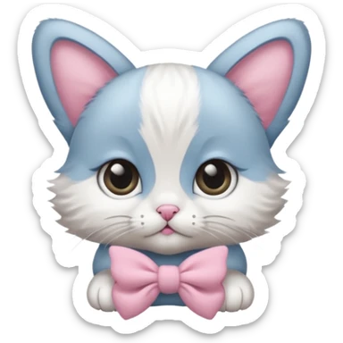 Bébé chat avec un noeud papillon rose sticker