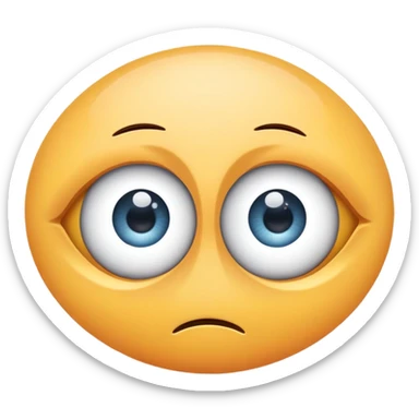 two eyes looking in different directions, separated, fun and cute sticker