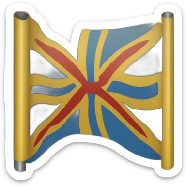 rectangle yellow flag with blue scandinavian cross and red outline sticker