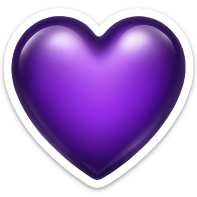 Shiny glass violet heart  sticker
